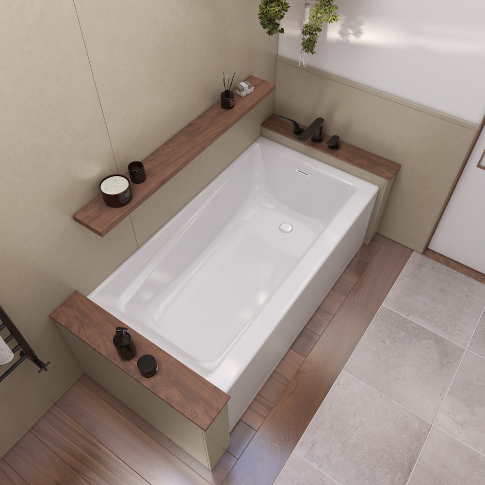 Exhibit 6032 IFS AFR Acrylic Alcove Left-Hand Drain Bathtub in